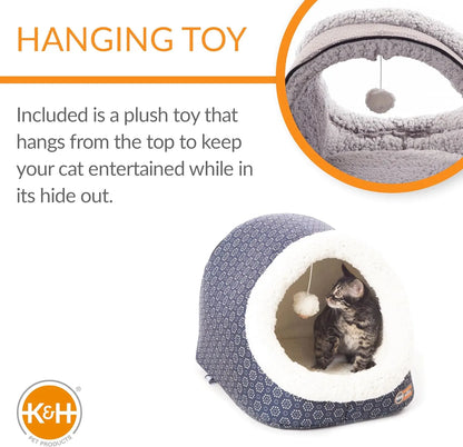 Heated Cat Cave Bed Collapsible Pet Tent and Machine Washable