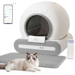 DOEL 65L Self-Cleaning Cat Litter Box App Control, ONLY Supports 2.4G WiFi w/Litter Mat&Trash Bags, Fit for Tofu & Mixed Litter