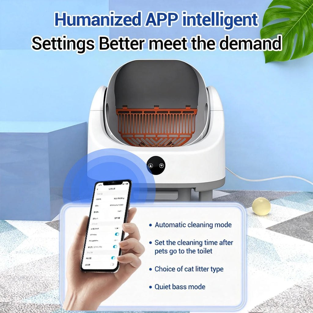 HiMISS Open Top Automatic Self Cleaning Cat Litter Box