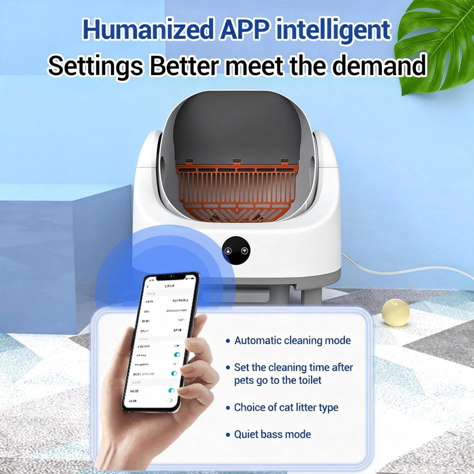 HiMISS Open Top Automatic Self Cleaning Cat Litter Box