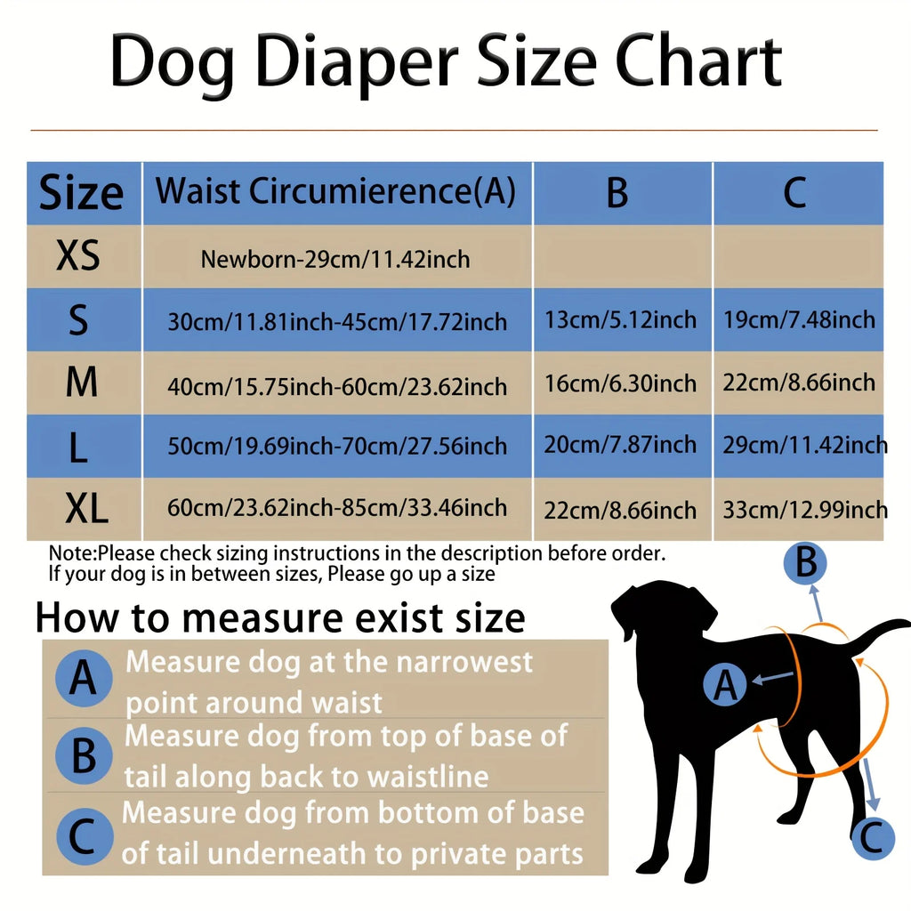 NONECN Soft Washable Reusable Dog Period Pants Highly Absorbent Snaps