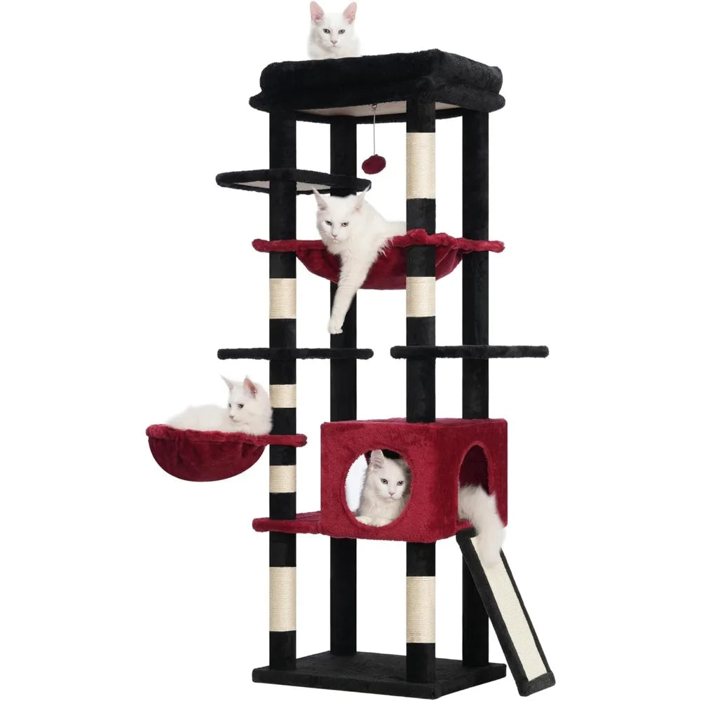 Pet Harmony Supplies Cat Tree Tower With Condo Hammock