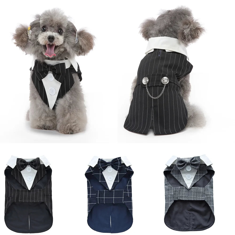 Christmas Dog Costume For Pets Tuxedo Wedding Outfit