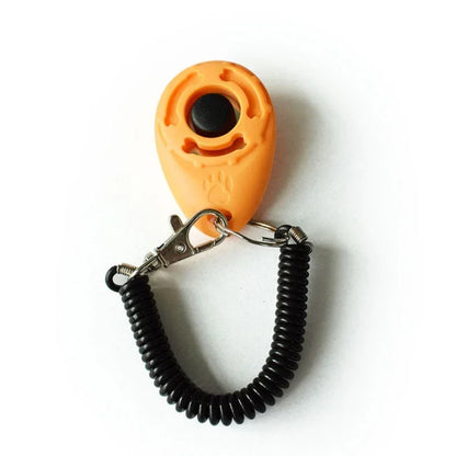 2 in 1 Dog Training Clicker Pet Plastic New Dogs Click Trainer Aid Tools Adjustable Wrist Strap Sound Key Chain Dog Supplies