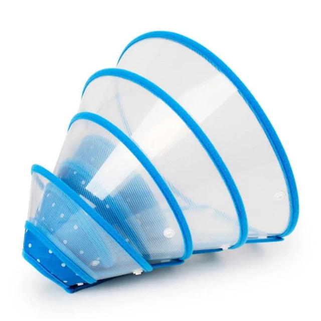 Closure Adjustable Pet Cone Collar For Dogs And Cats Recovery