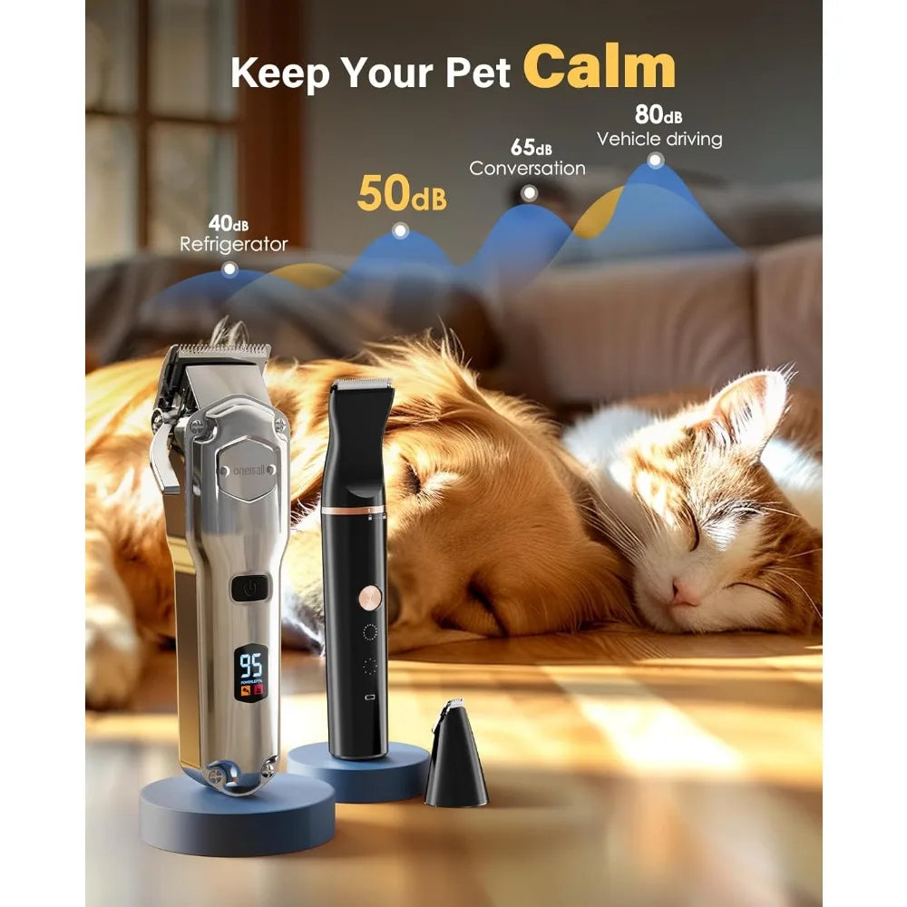 XMSJ Cordless Waterproof Dog Grooming Kit Heavy Thick Coat Clippers