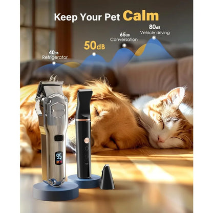 XMSJ Cordless Waterproof Dog Grooming Kit Heavy Thick Coat Clippers