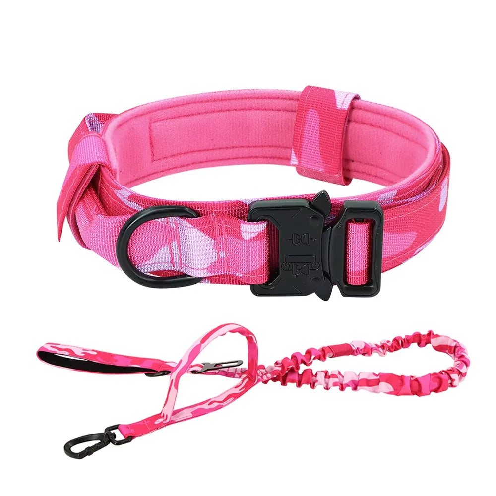Adjustable Tactical Dog Training Collar And Leash Set Control Handle