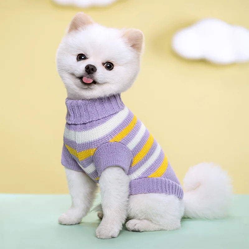 CN Guangdong Dog Knitted Sweater All Seasons Striped For Dogs