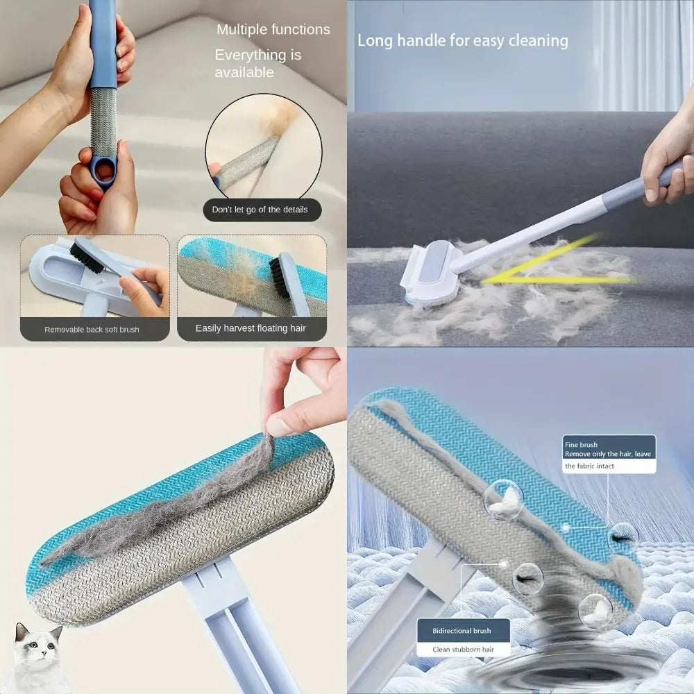 High-concerned Ultra-Durable Long-Handle NylonComposite Pet Hair Removal Brush For-Dogs