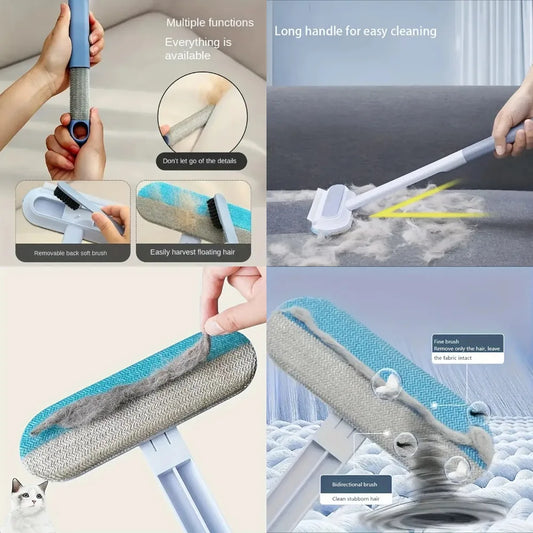 High-concerned Ultra-Durable Long-Handle NylonComposite Pet Hair Removal Brush For-Dogs