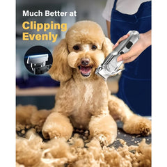 XMSJ Cordless Waterproof Dog Grooming Kit Heavy Thick Coat Clippers