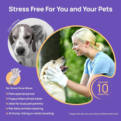 Pet Grooming Glove Wipes For Dogs And Cats Hypoallergenic Hydrating Fur