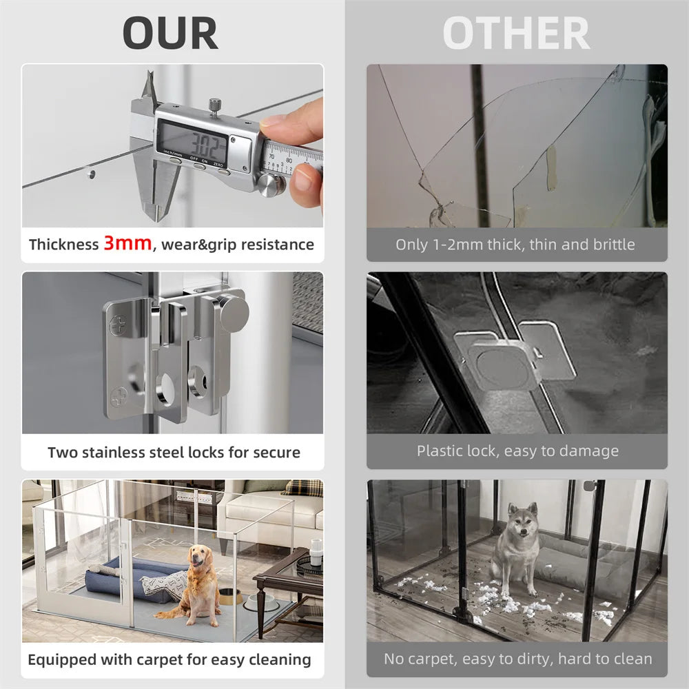 BORWARTH Acrylic 3 In 1 Dog Playpen And Whelping Pen