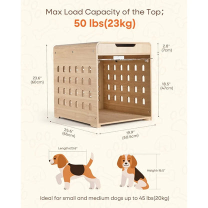 Modern Dog Crate Furniture Charging Station For Small Medium Dogs