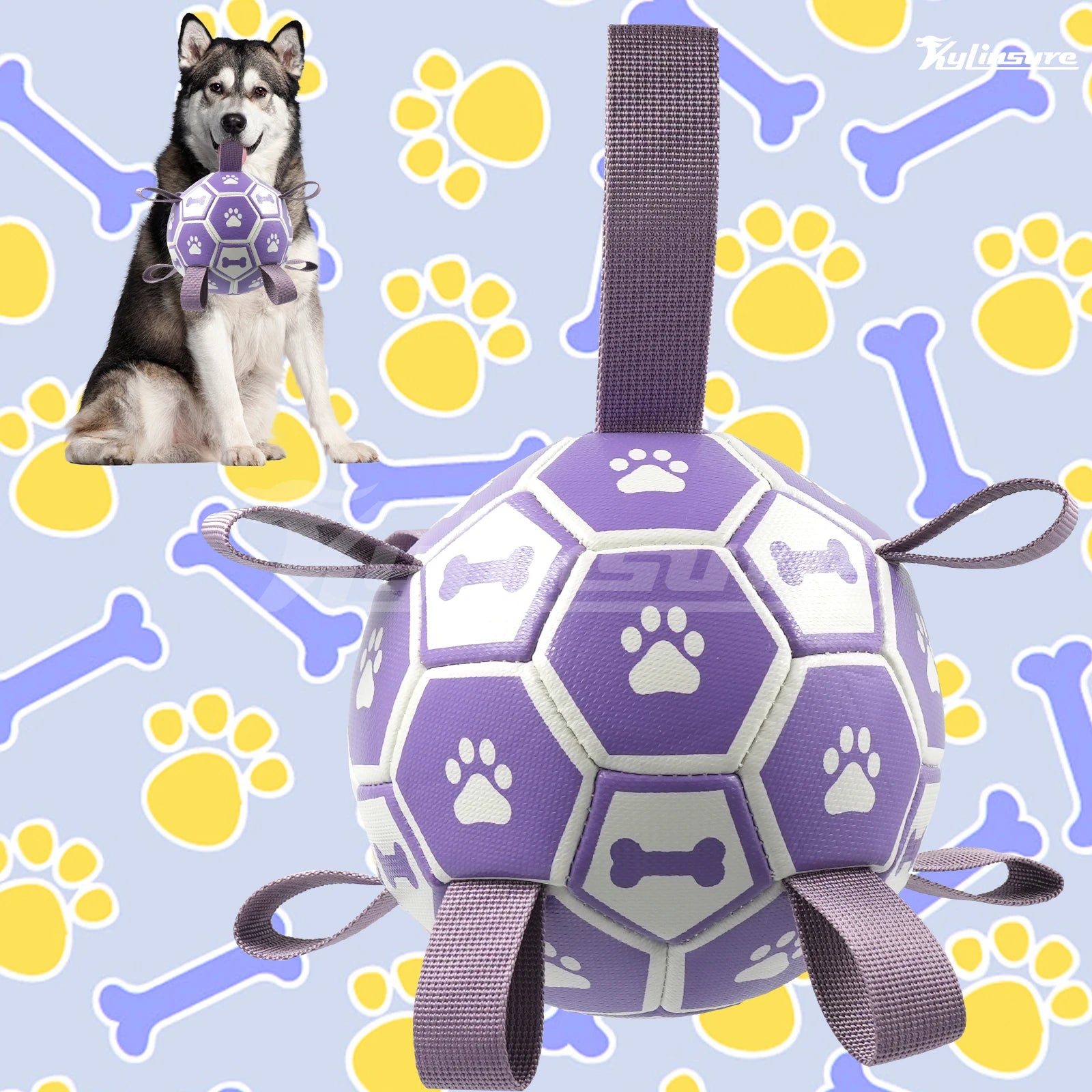 Dog Soccer Ball Tug Toy for Interactive Play and Training