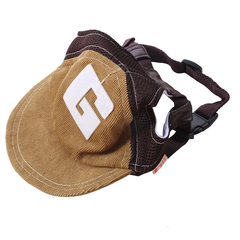 Adjustable Dog Hat with Ear Holes for Small Medium Large Dogs - Baseball Cap Sunscreen Outdoor Sports Pet Headwear