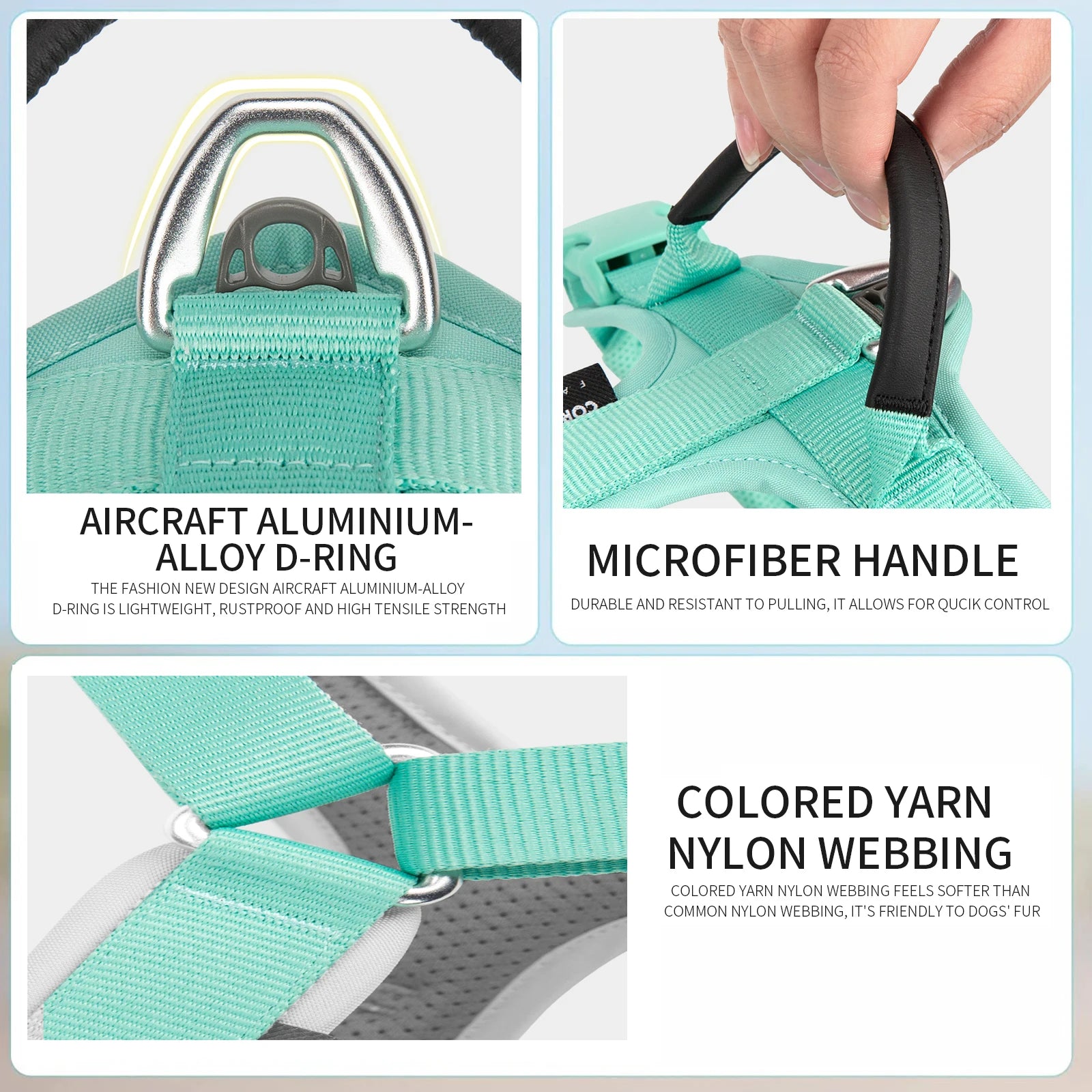 Adjustable No Pull Reflective Nylon Dog Harness Comfortable