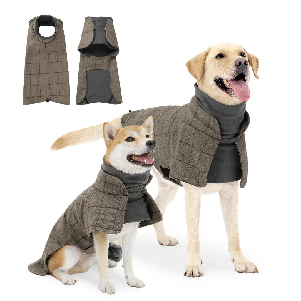 Waterproof Windproof Winter Dog Jacket British Plaid Style