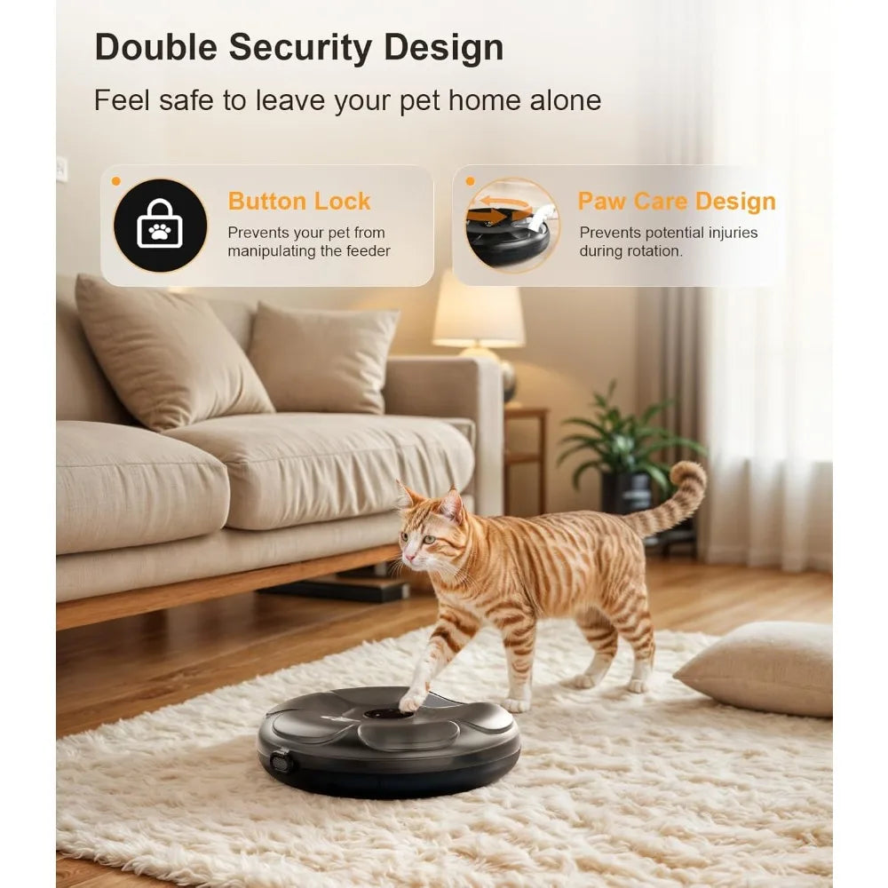 Free Delivery - Automatic Cat Feeder Cordless - Automatic Cat Food Dispenser for Wet Moist Food Rechargeable Auto Feede