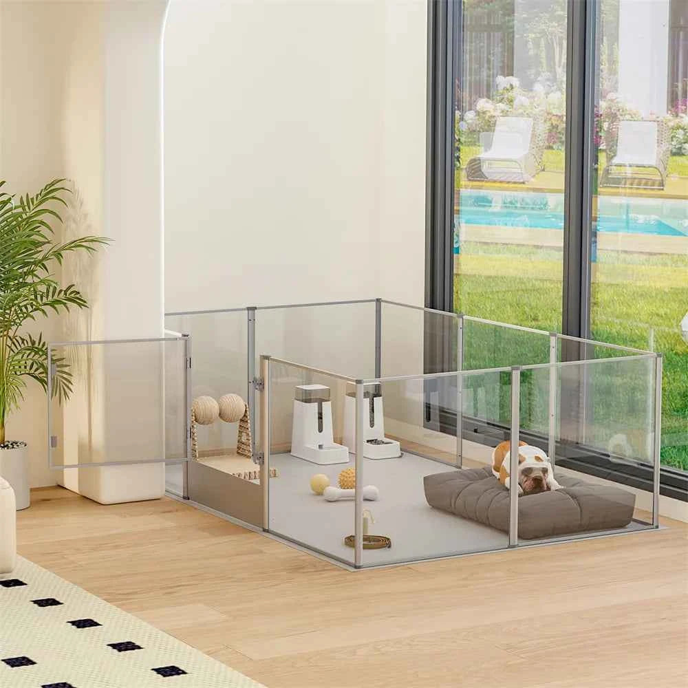 Extra Large 10 Panels Sleek Acrylic Dog Playpen Fence Pet Enclosure Fertility Cage Pet Whelping Box Playground