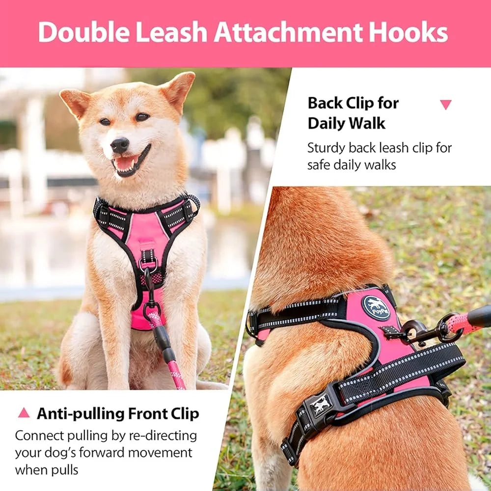 No Pull Reflective Dog Harness With Padded Handle Walking