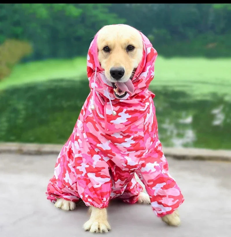 Pet Large Dog Raincoat Outdoor Waterproof Clothes Hooded Jumpsuit Cloak For Small Big Dogs Overalls Rain Coat Labrador