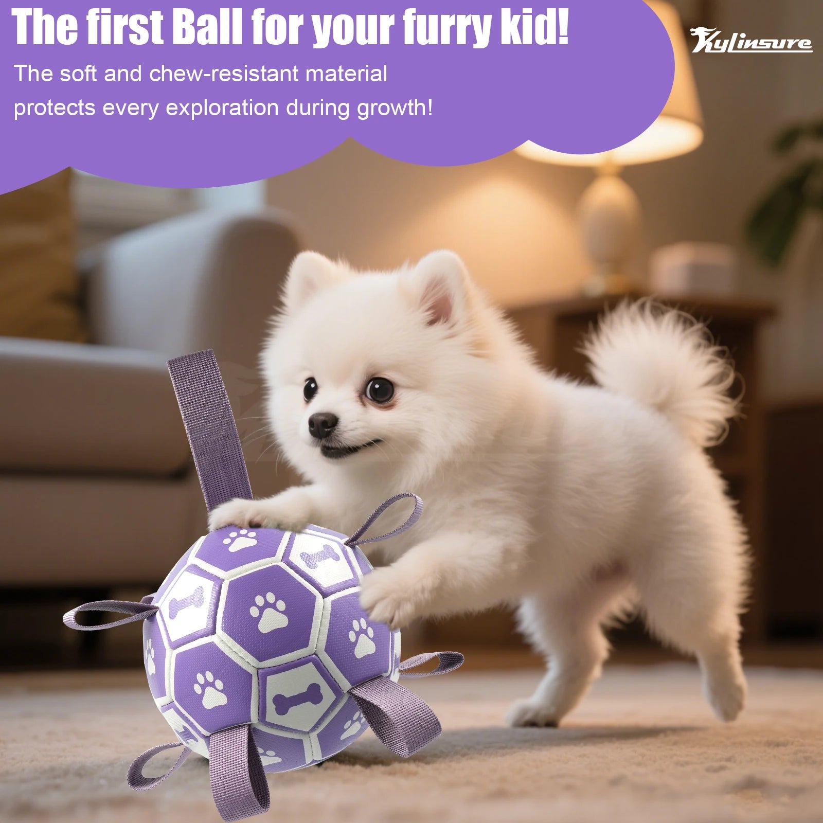 Dog Soccer Ball Tug Toy for Interactive Play and Training