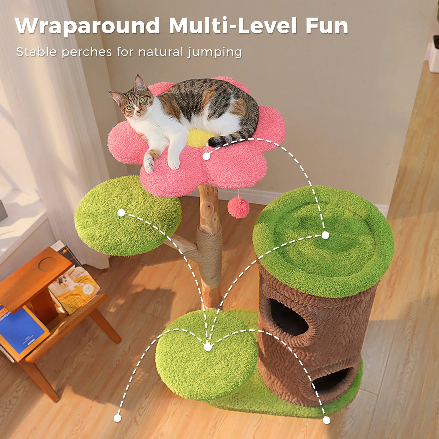 PAWZ Road Cat Tree Tower With Four Condos Luxury Indoor