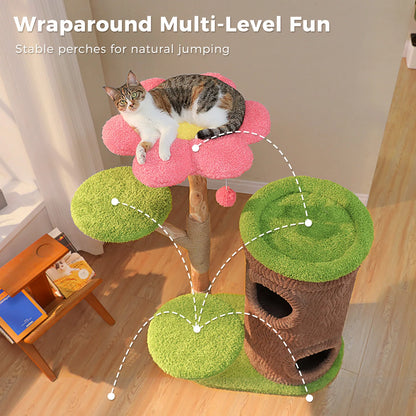 PAWZ Road Cat Tree Tower With Four Condos Luxury Indoor