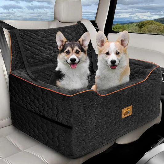 Dog Car Seat for Medium/Large Dogs, Washable Dog Booster Seat Under 60 lbs or 2 Small Dogs, Multi-Functional Pet Car Seat