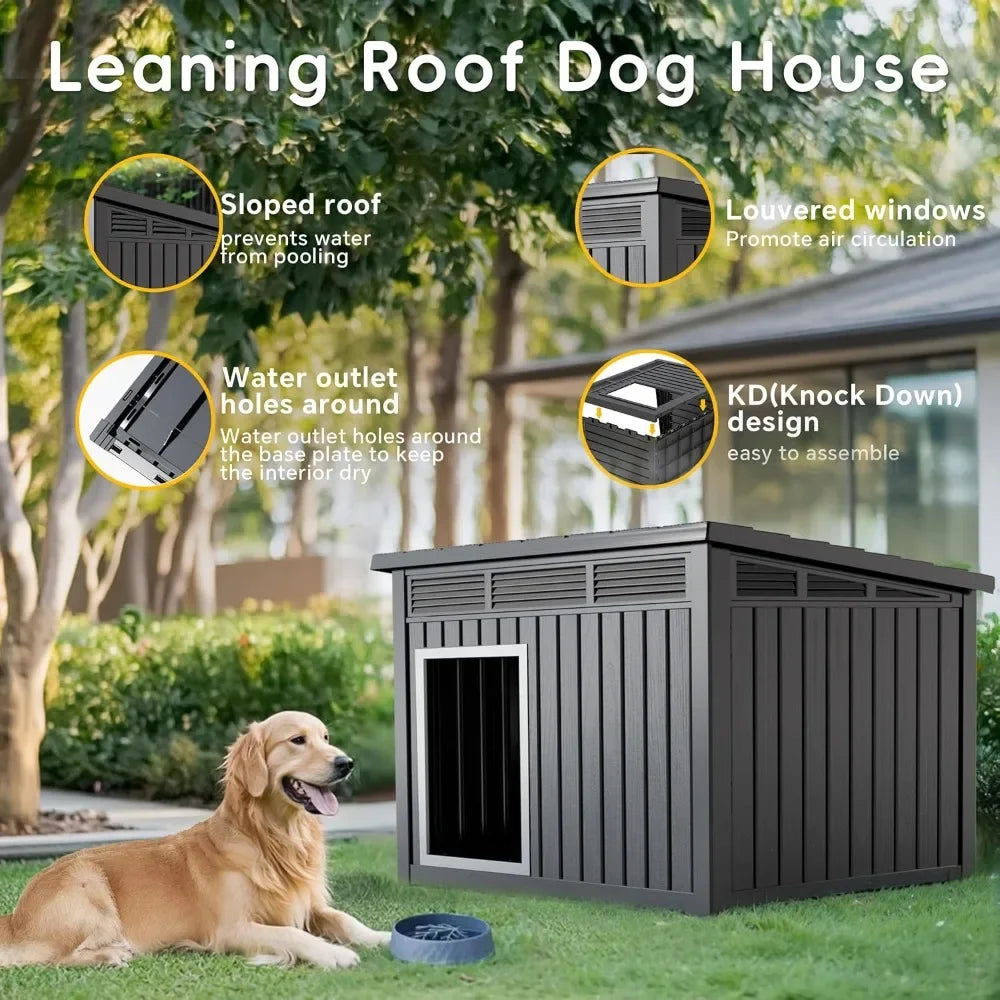 Dog House for Both Indoor and Outdoor with Weatherproof Roof Removable Floors for Medium to Large Dogs Interior Space