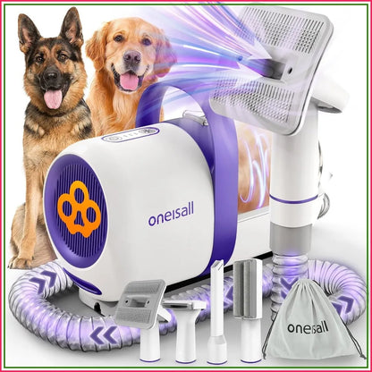 Pet Hair Vacuum Grooming Kit, 15000Pa Suction Low Noise, 1.5L Dust Cup for Home Cleaning