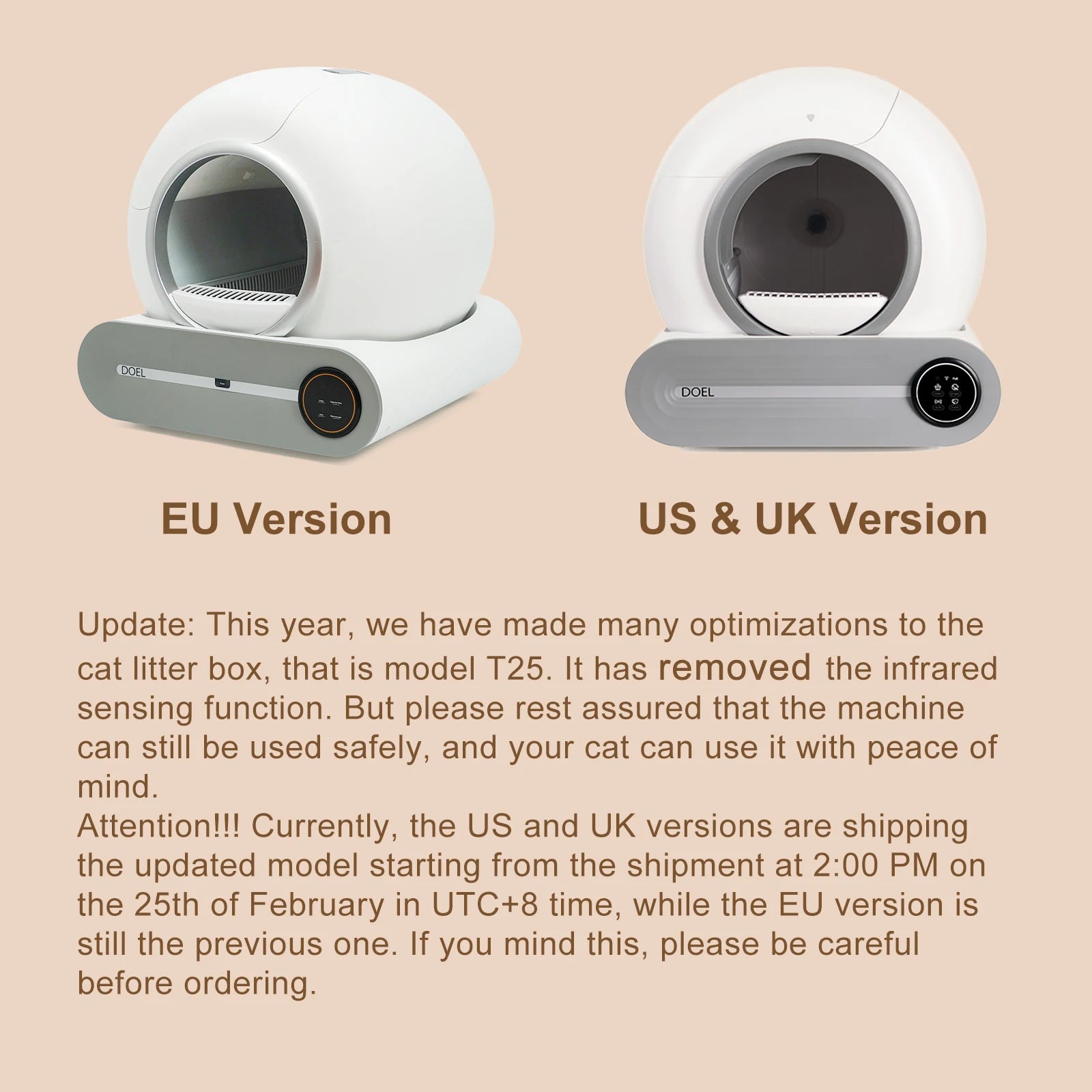 DOEL Self Cleaning Cat Litter Box With App Control WiFi