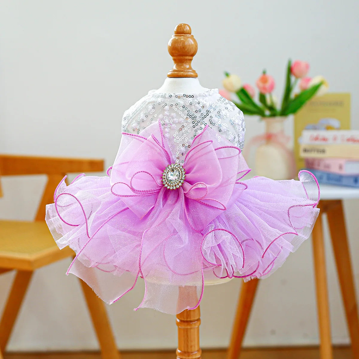 Pet Dog Cat Fluffy Gauze Dress For Photoshoots And Festivals