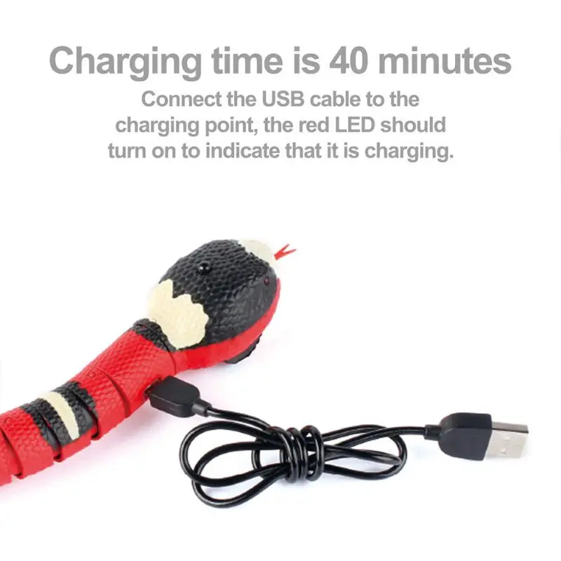 Smart Sensing Snake Interactive Cat Toy USB Charging Pet Toy