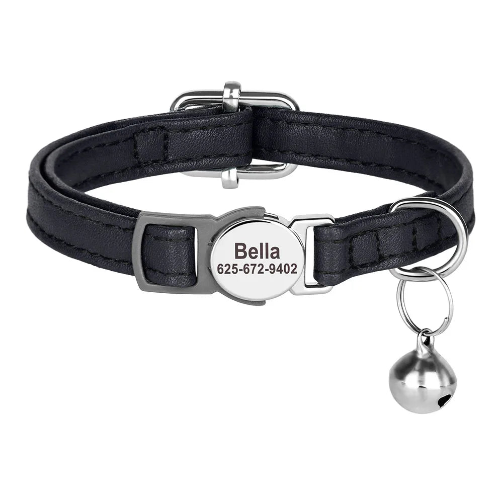 Free personalized kitten collar, engraved with pet dog's name, anti-lost, suitable for cats and small dogs, adjustable