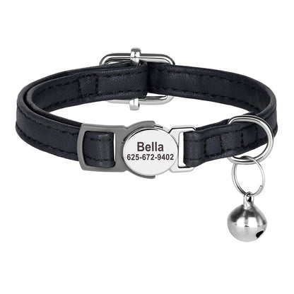 Free personalized kitten collar, engraved with pet dog's name, anti-lost, suitable for cats and small dogs, adjustable