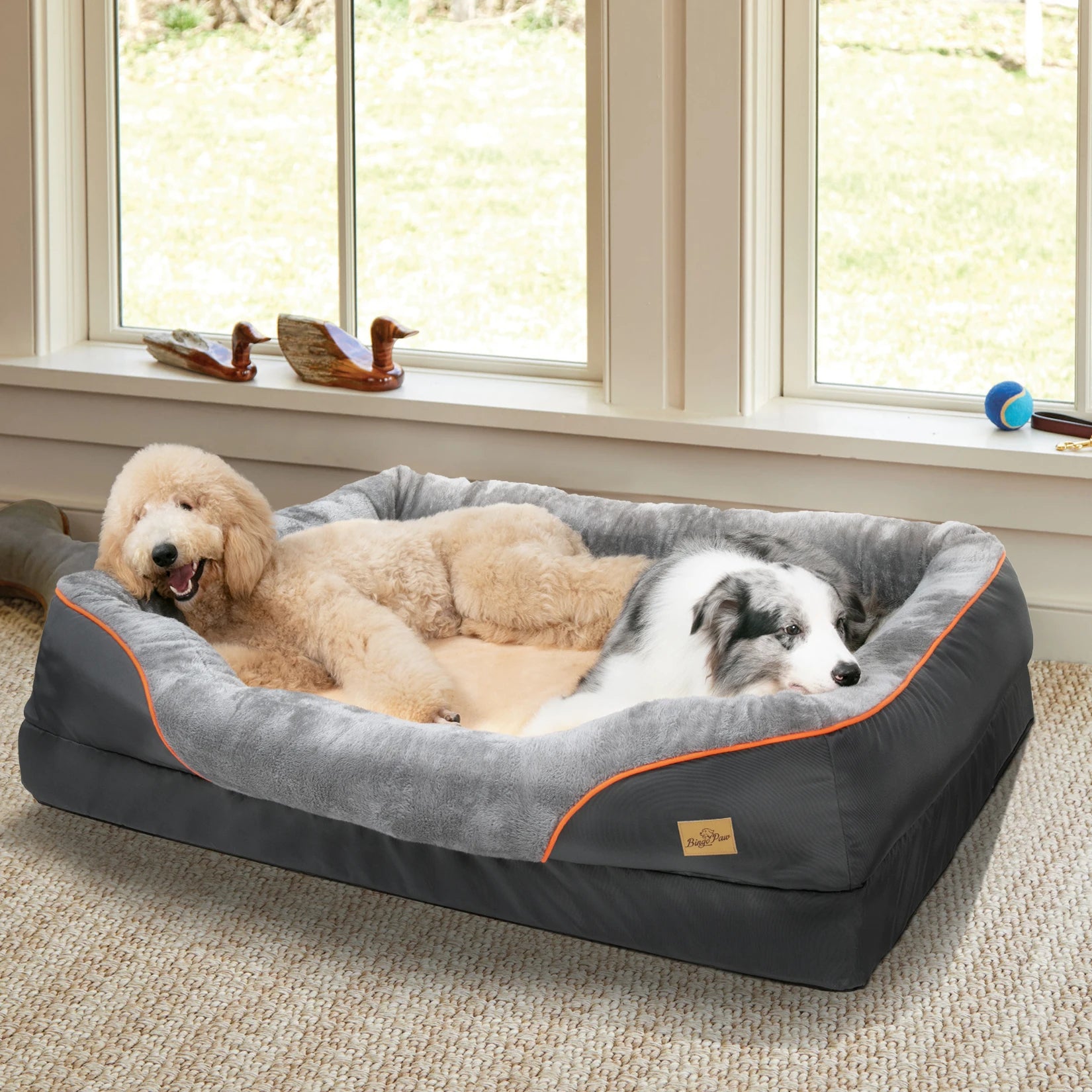 BINGOPAW Dog Bed Soft Comfortable Anti Allergy Fleece Waterproof
