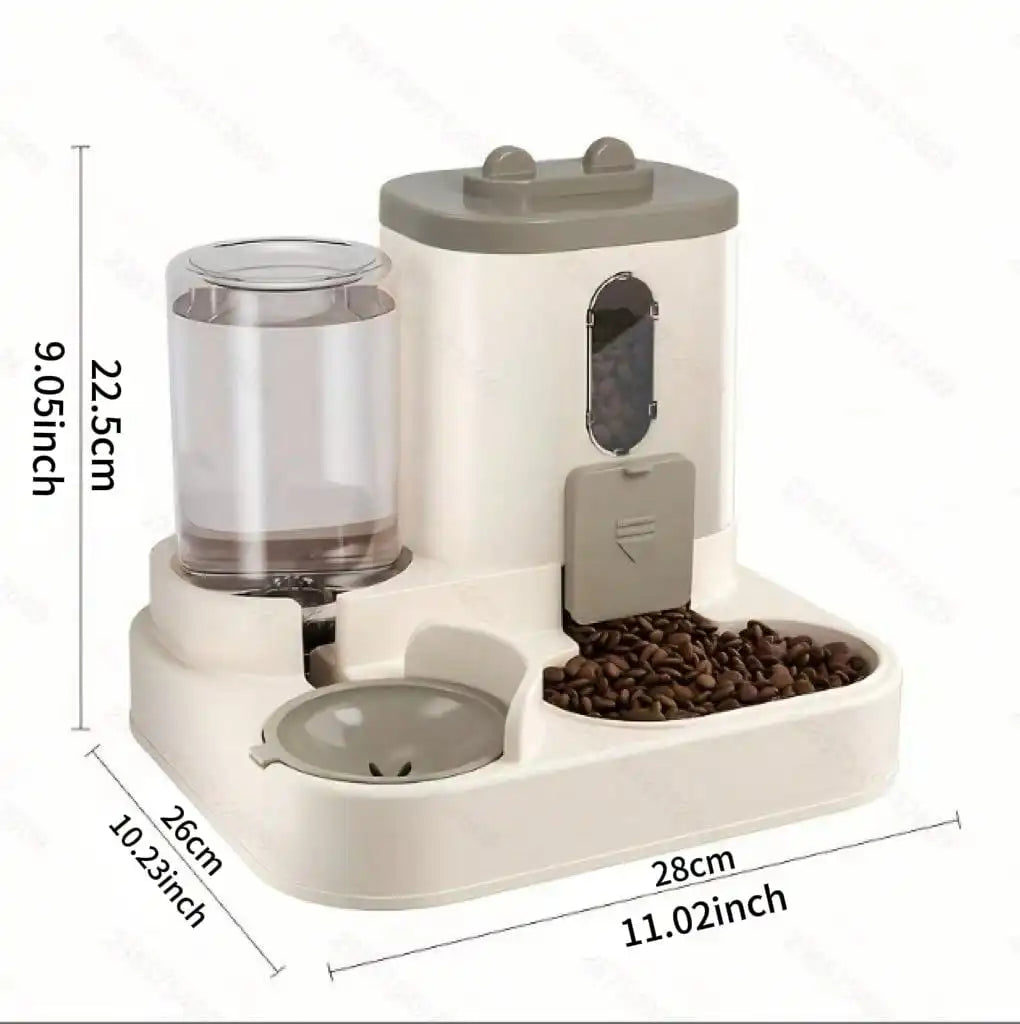 2 In 1 Automatic Cat Feeder Water Dispenser Dual Purpose Auto Portion Control Pet Food Water Bowl for Small Dogs Kittens
