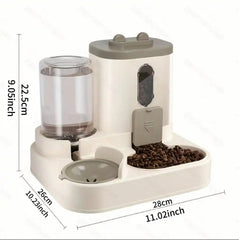 2 In 1 Automatic Cat Feeder Water Dispenser Dual Purpose Auto Portion Control Pet Food Water Bowl for Small Dogs Kittens