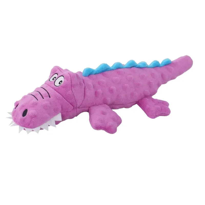 Soft Plush Pet Dog Squeaky Chew Toys Stuffed Crocodile for Small Large Dogs Cat Cute Interactive Squeak Toy Durable