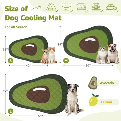 Dog Cooling Mat Avocado Design Self Cooling Waterproof Bed
