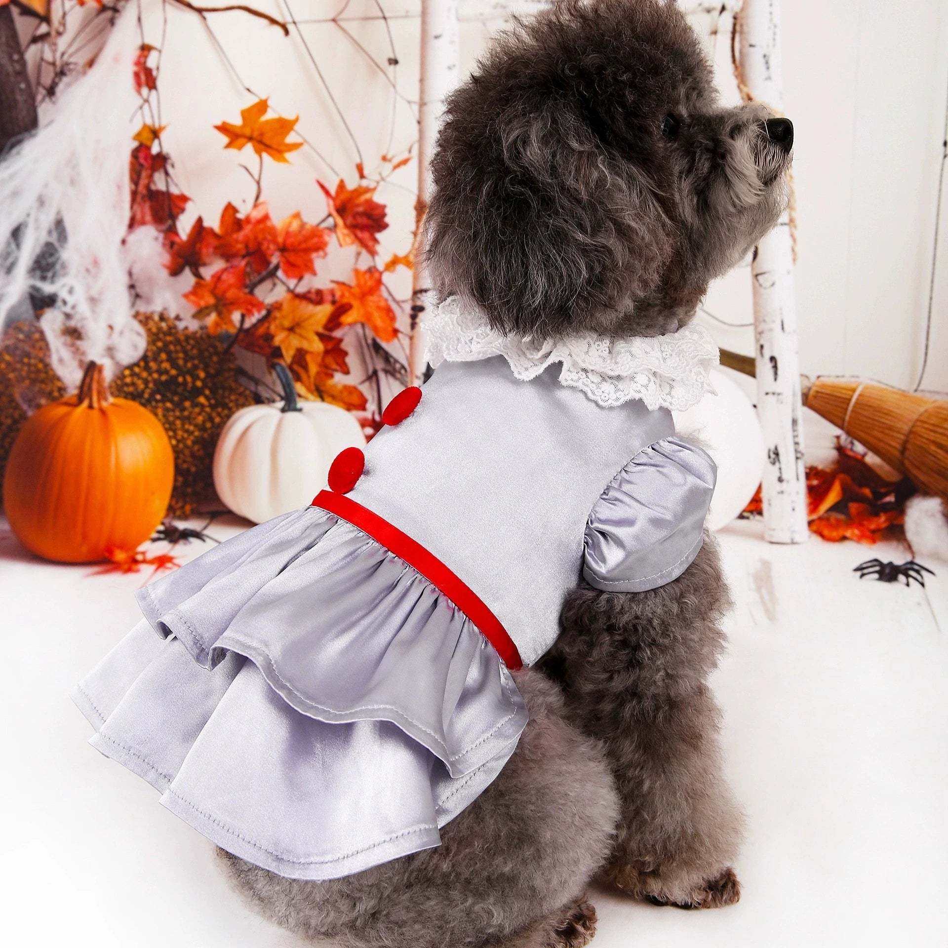 Halloween Pet Costume Joker Dress Apparel Wizard Dog Clothes Witch Costume Devil Cosplay Stephen King's It dress