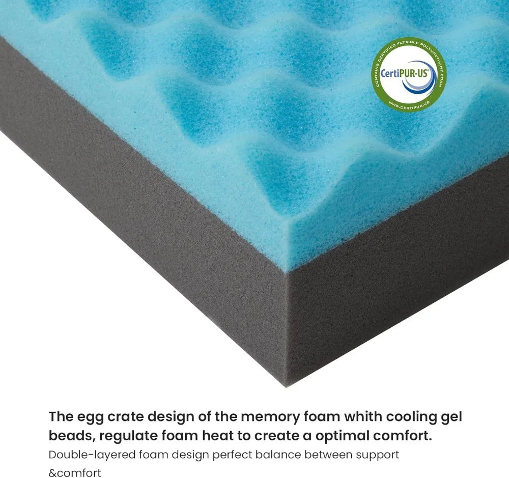 Orthopedic Memory Foam Dog Bed With Cooling Gel Crate Mat