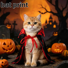 Halloween Reversible Bat Pet Vampire Cape Costume Outfit For Cats