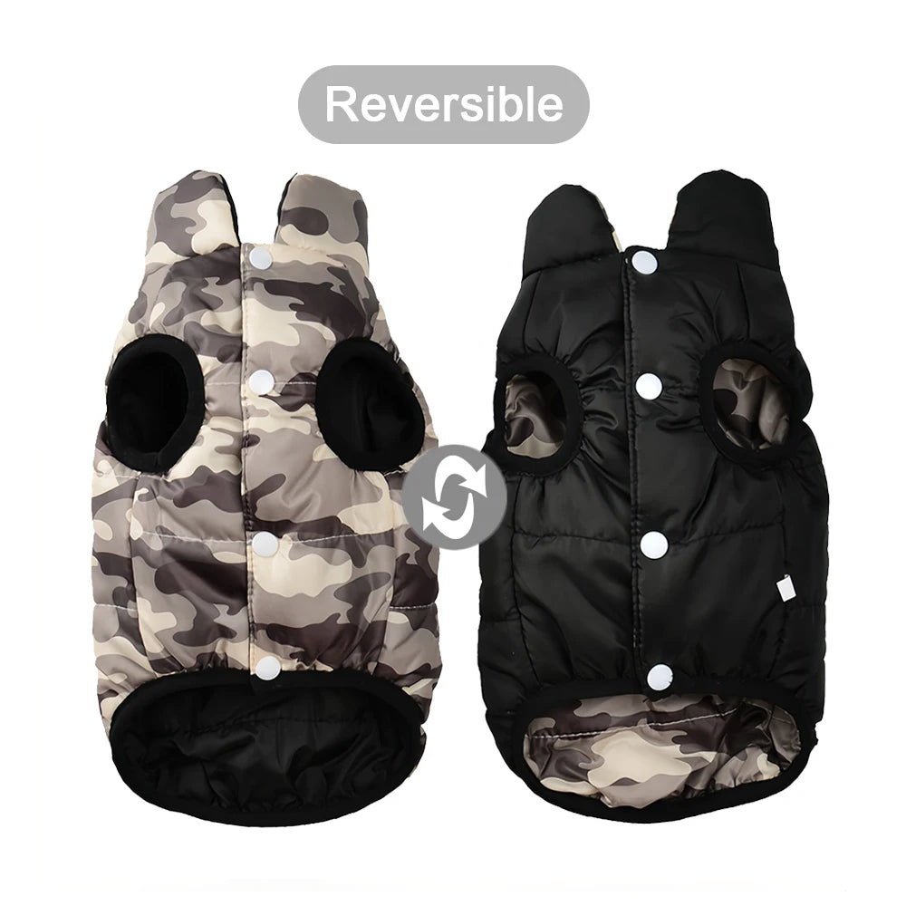 Holapet Reversible Dog Jacket Waterproof Winter Coat