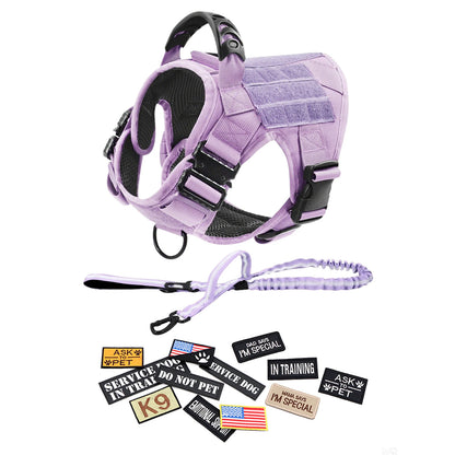 Military Camouflage Dog Harness With Adjustable Leash