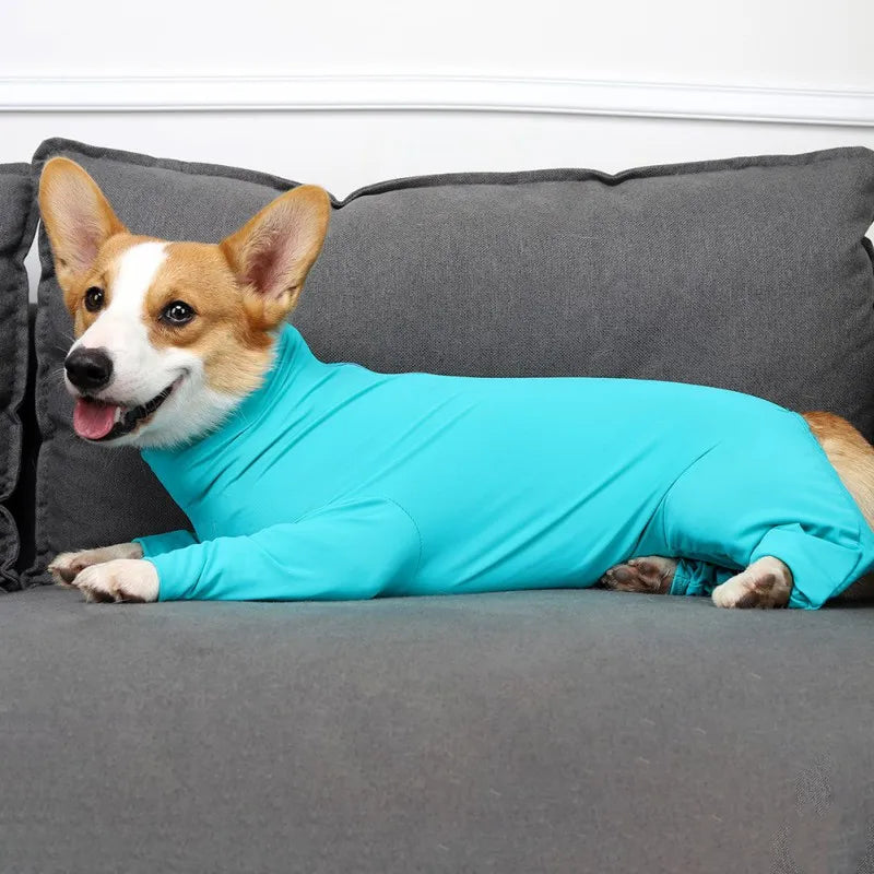 Long-Sleeved One-piece Pet Pajamas 4-Legged Pet Clothing Post-Surgery Recovery Shirt Dog Anxiety Relief Outdoor Pet Clothing