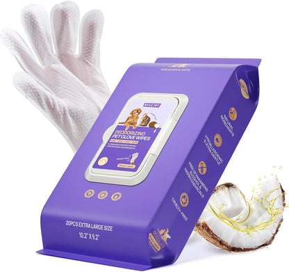 Pet Grooming Glove Wipes For Dogs And Cats Hypoallergenic Hydrating Fur